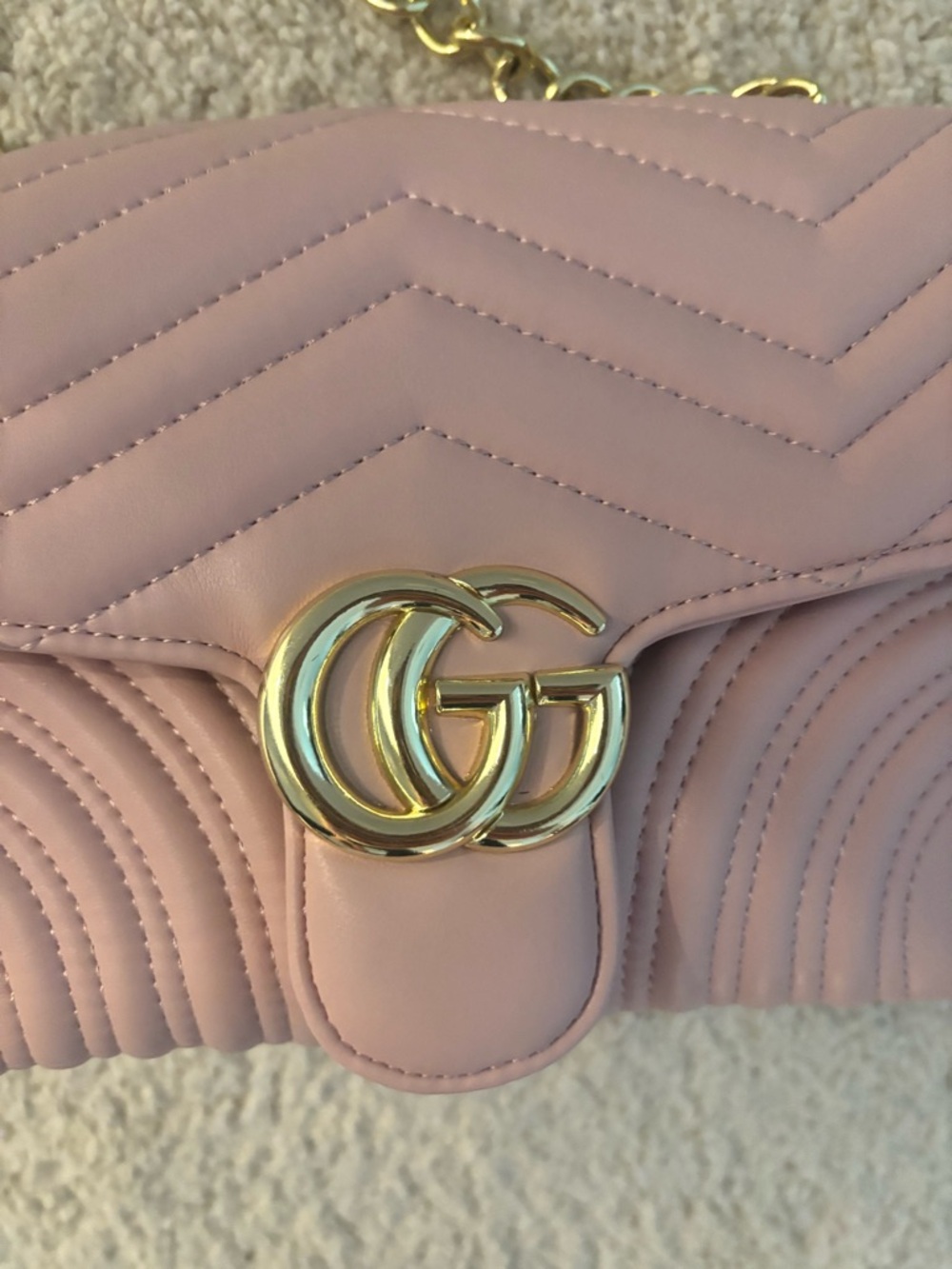 Blush Pink GG Matelassé Chain Crossbody - Picture 4 of 8